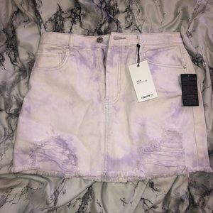 Distressed Forever 21 Purple Mini Denim Skirt NWT!